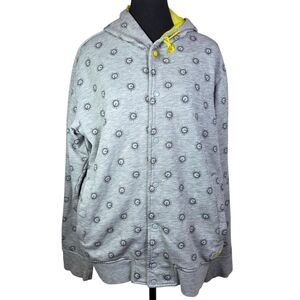 Reebok Gray Hoodie with Yellow Accents Size XL
